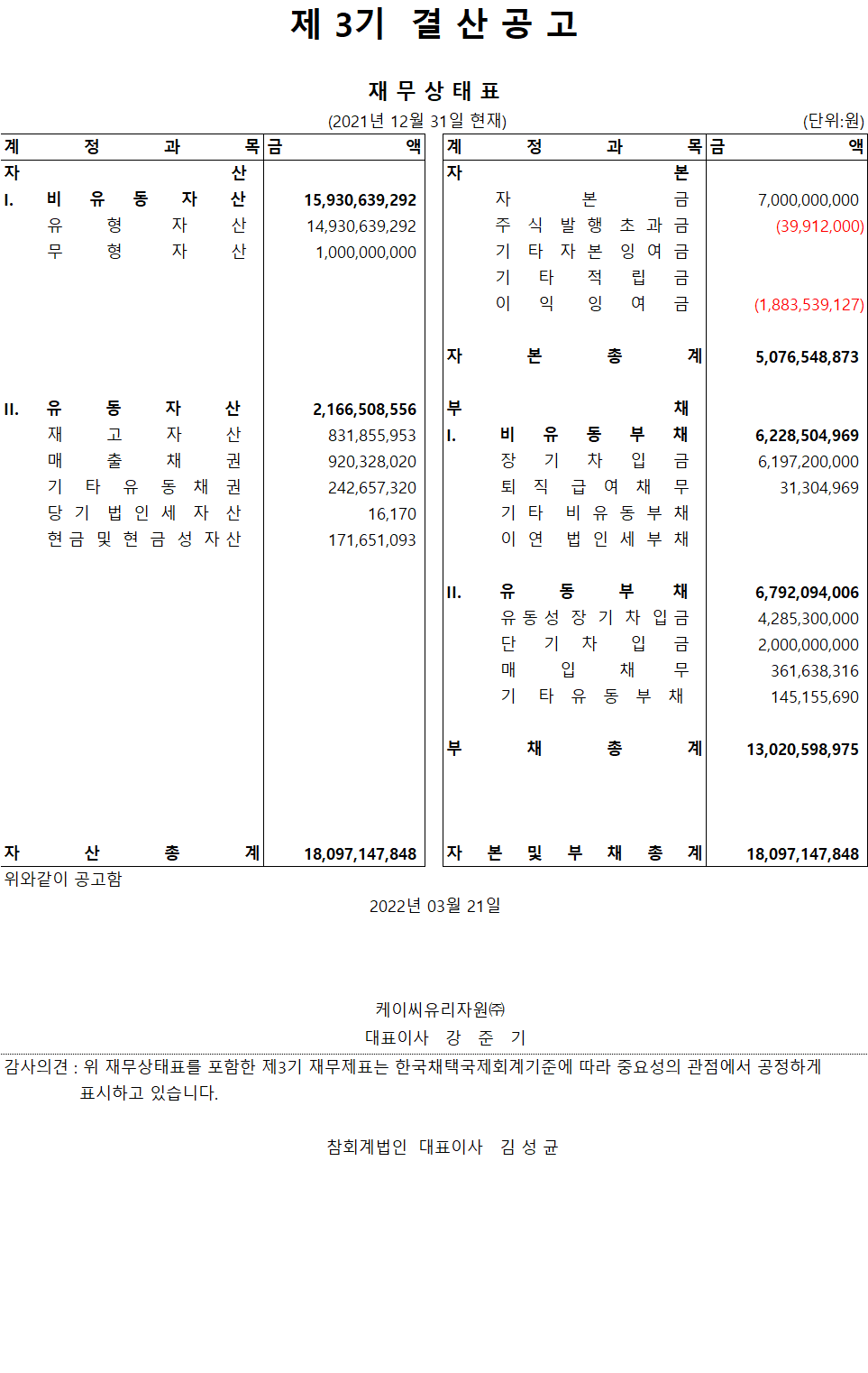 유리자원 제 3기 결산공고.png